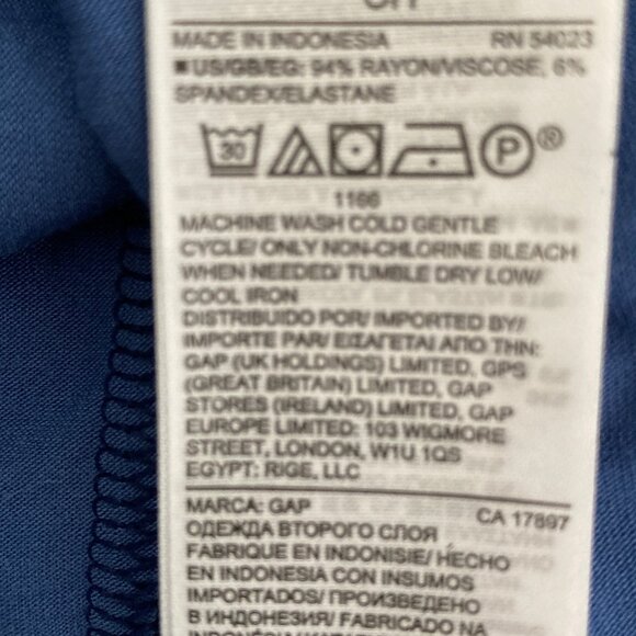 GAP Blue Floral Jersey Tiered Handkerchief Hem Maxi Skirt Small Tall - Picture 5 of 6